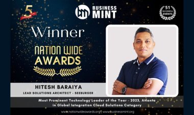 Hitesh Baraiya Honored as the Most Prominent Technology Leader of the Year – 2023, Atlanta in Global Integration Cloud Solutions Category by Business Mint
