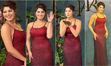 Urvashi Rautela Makes Heads Turns As She Shines In Backless Shimmer Dress At Randeep Hooda and Lin Laishram's Wedding Reception