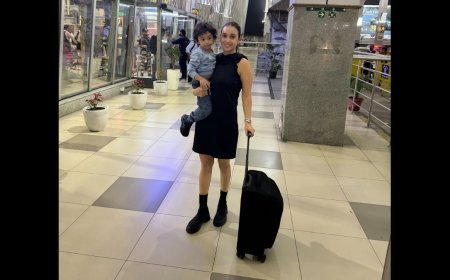 Mrs. Universe India 2023, Madhuri Patle, Radiates Elegance at Nagpur Airport with Toddler