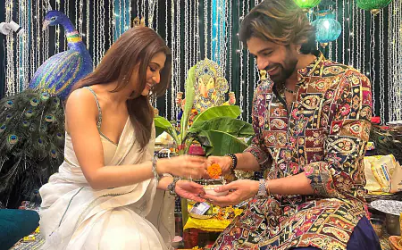 Ganesh Chaturthi Highlights:  Producer-actress Arushi Nishank and Vishal Singh’s Heartwarming Festive Reunion