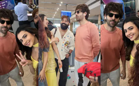 Kashika Kapoor Has A Fun Encounter With Kartik Aaryan As The Duo Bump Into Each Other At Jaipur Airport