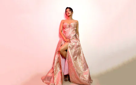 Samridhii Shukla Shines Bright in Golden-Pink Gown, Steals the Red Carpet Spotlight